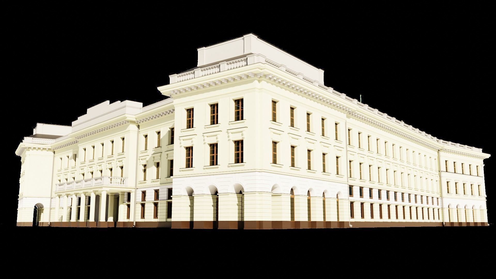 Eastern European Building 001 Low-poly 3D model_9