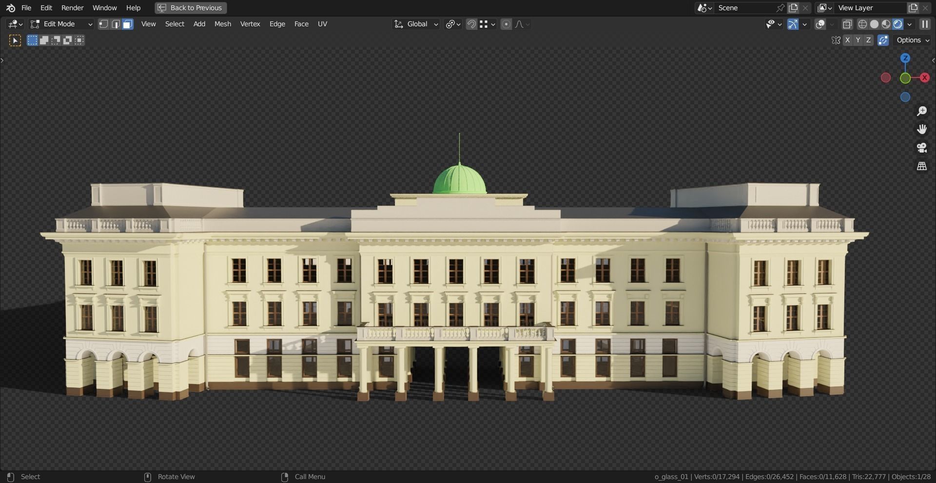 Eastern European Building 001 Low-poly 3D model_25