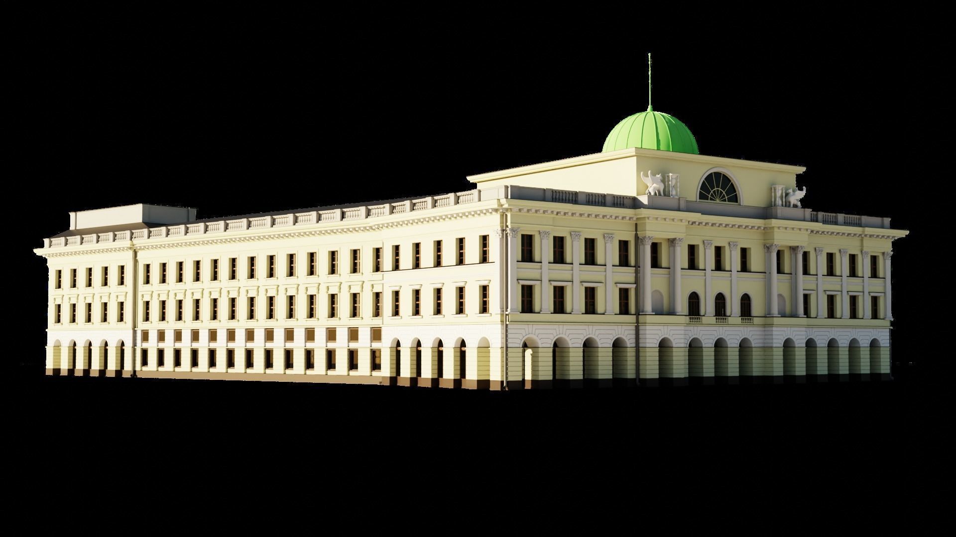 Eastern European Building 001 Low-poly 3D model_20