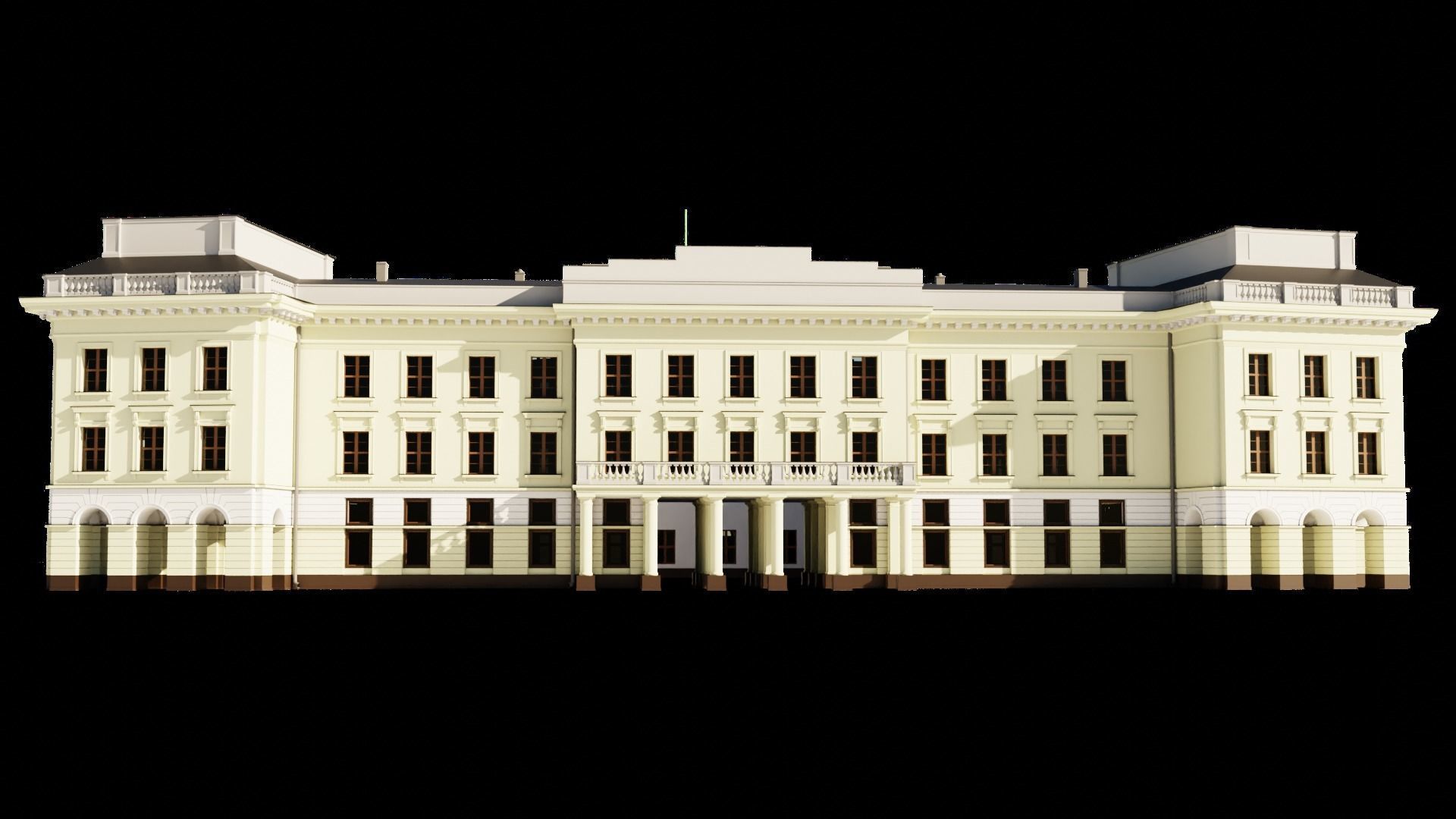 Eastern European Building 001 Low-poly 3D model_11