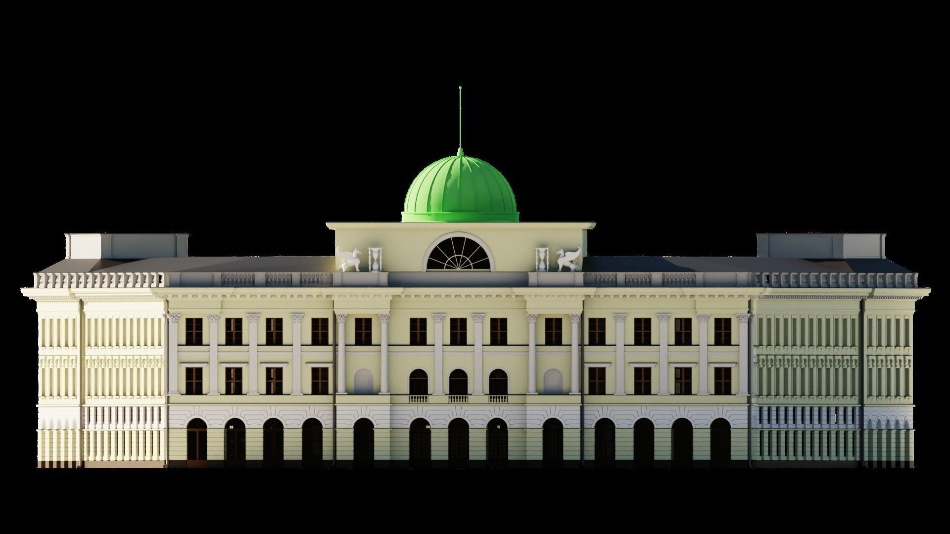 Eastern European Building 001 Low-poly 3D model_30