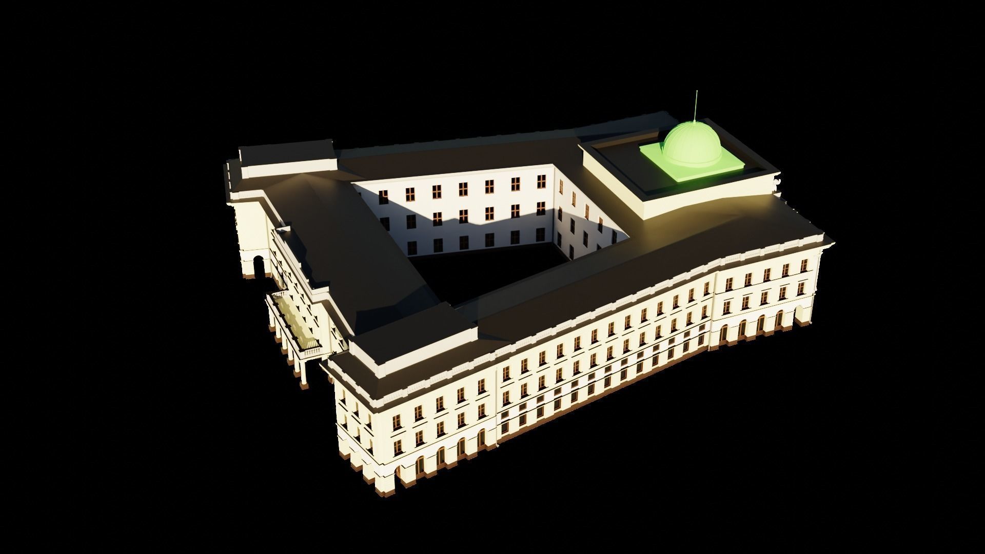 Eastern European Building 001 Low-poly 3D model_19