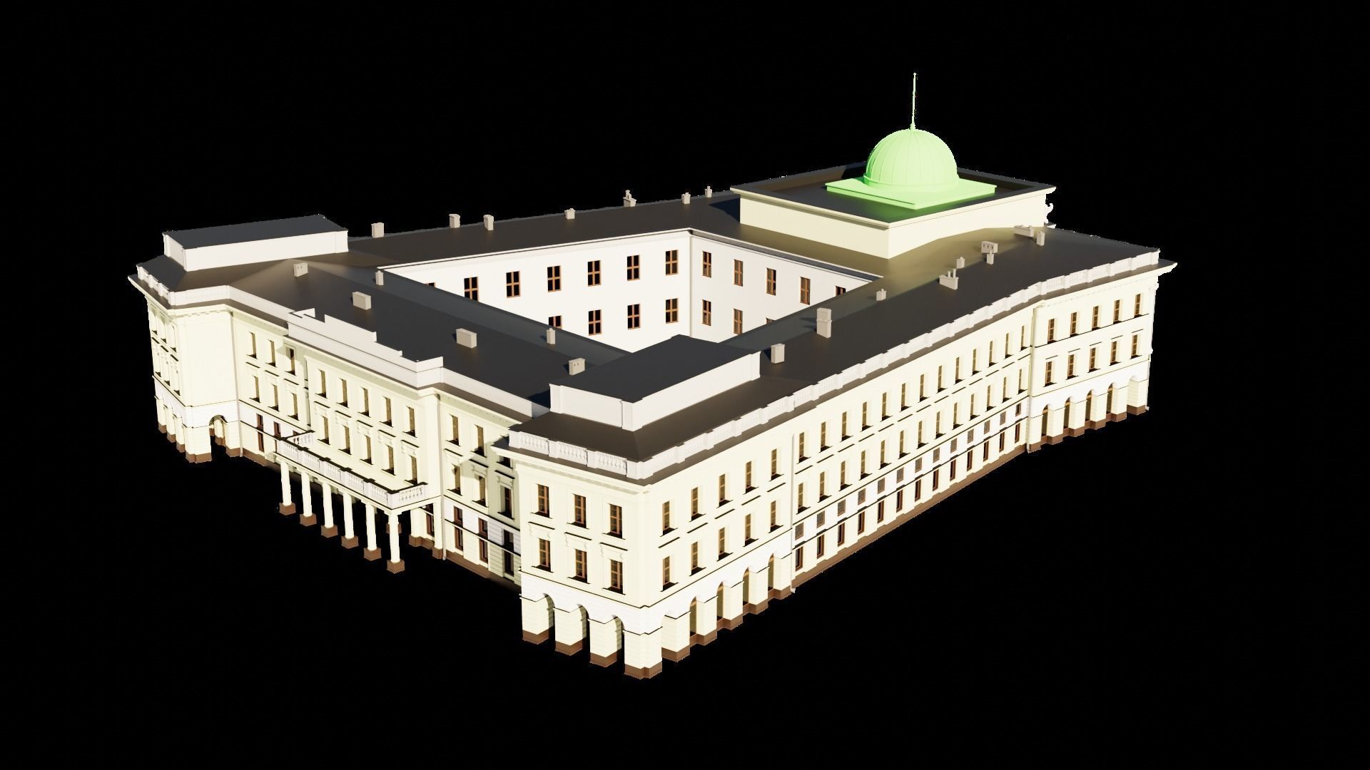 Eastern European Building 001 Low-poly 3D model_42
