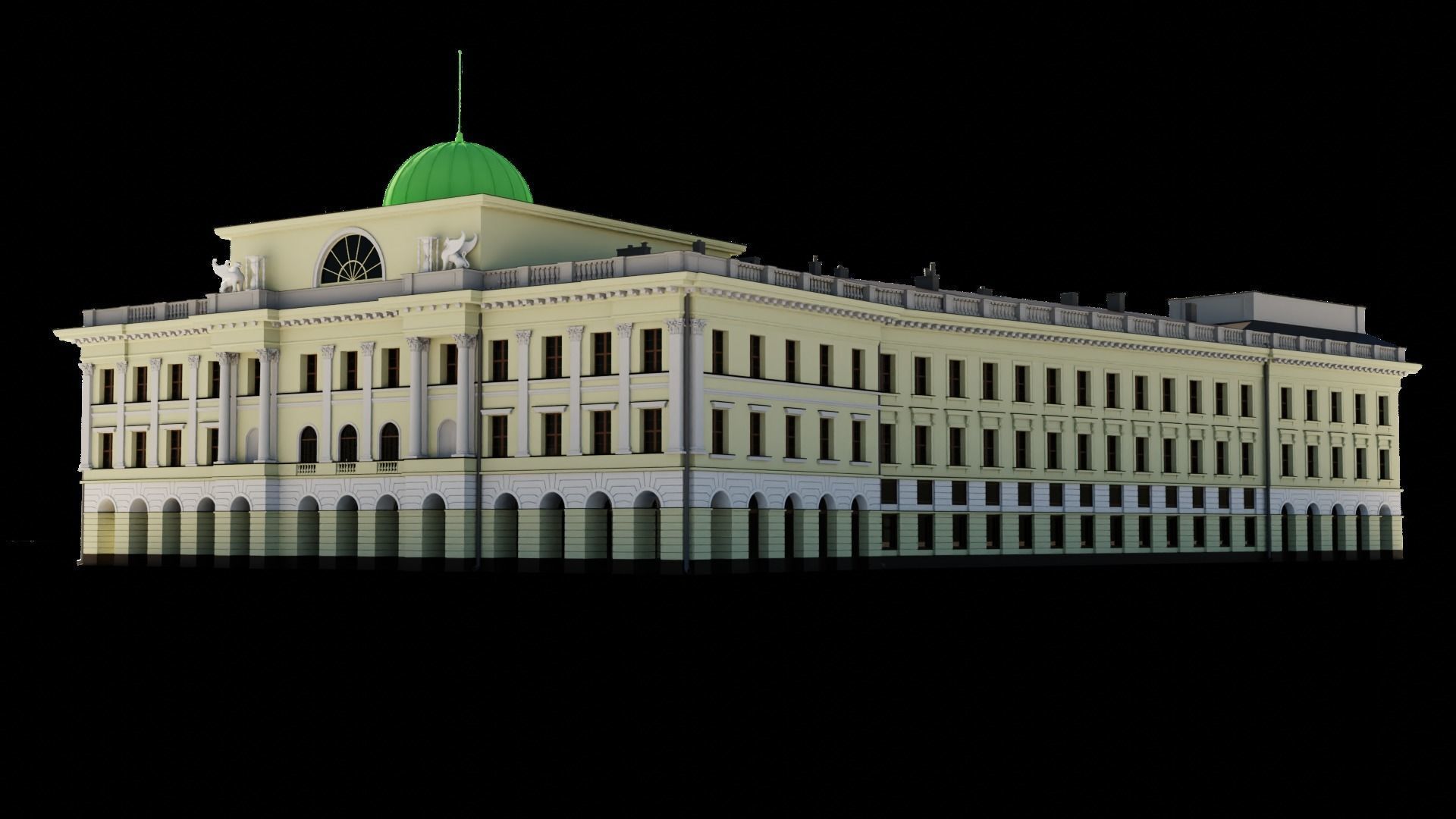 Eastern European Building 001 Low-poly 3D model_17