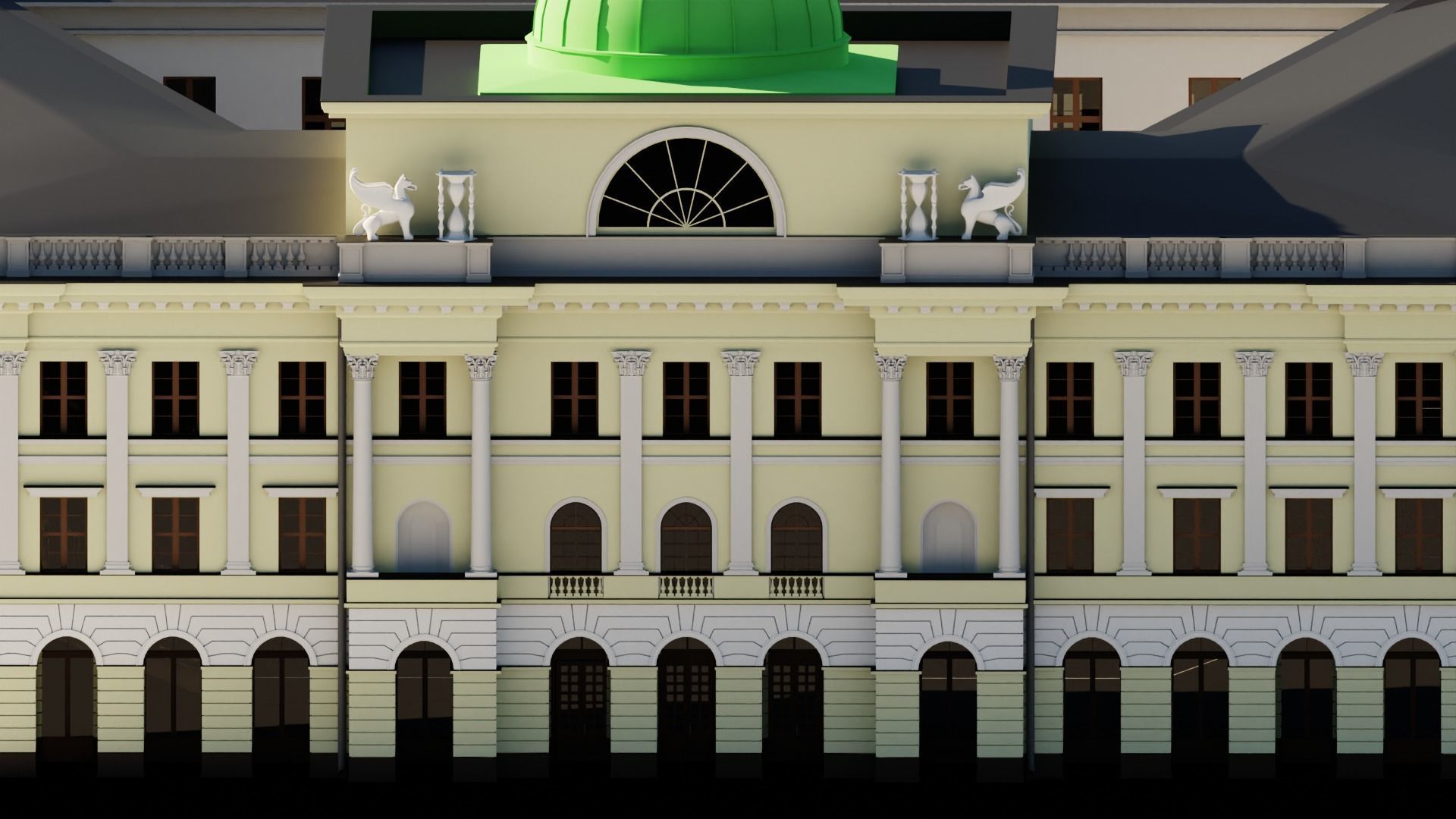 Eastern European Building 001 Low-poly 3D model_18