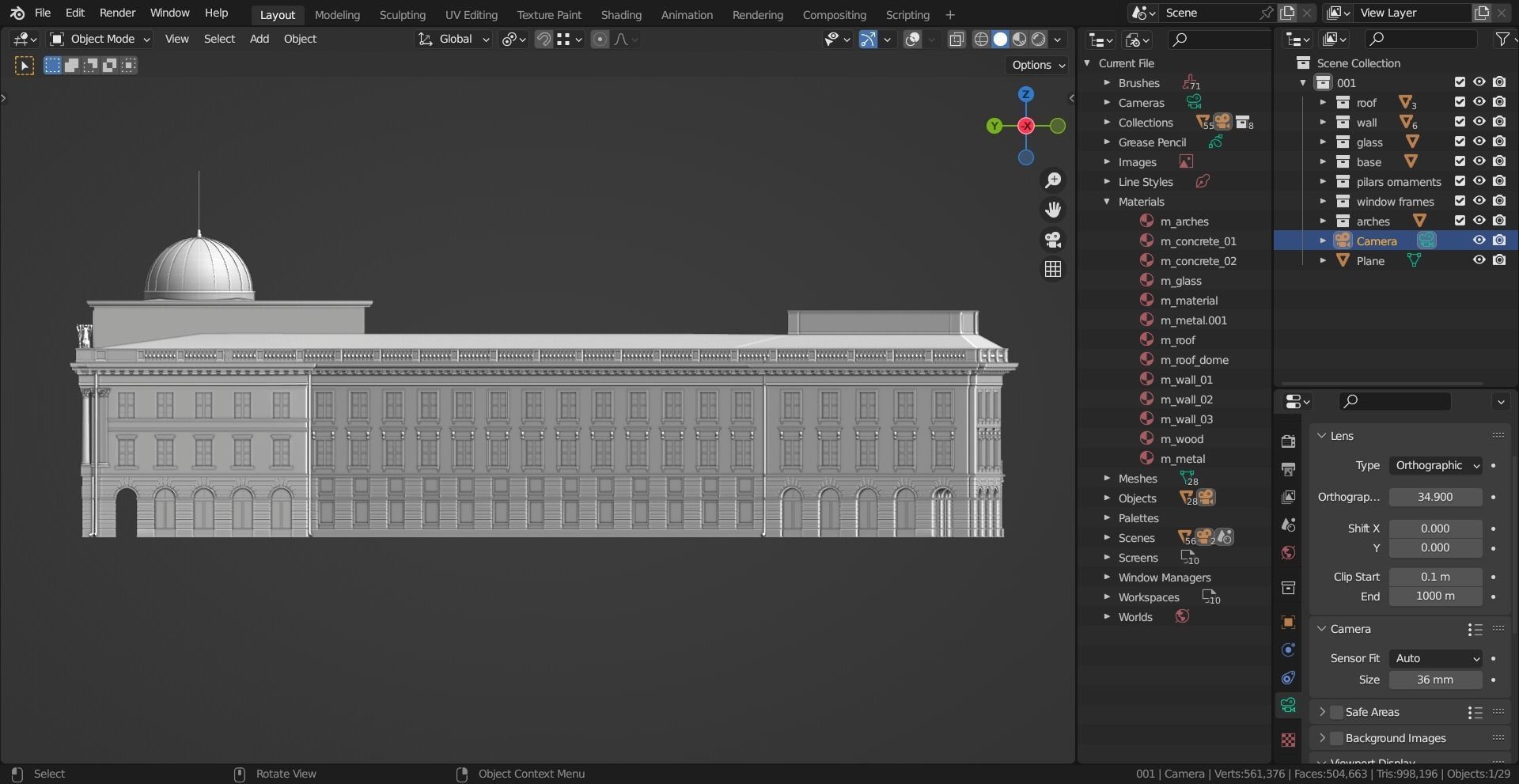 Eastern European Building 001 Low-poly 3D model_35