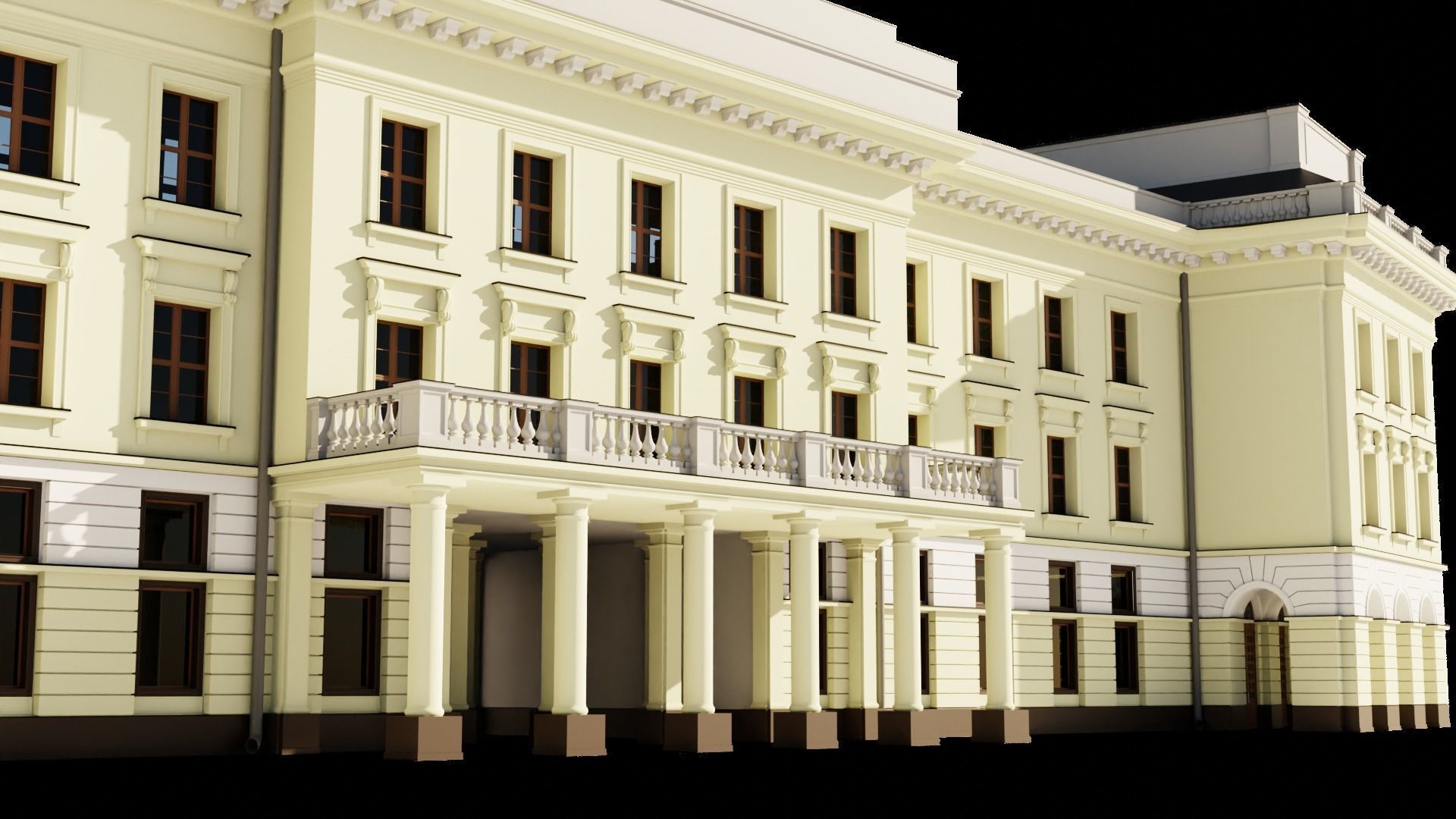 Eastern European Building 001 Low-poly 3D model_16