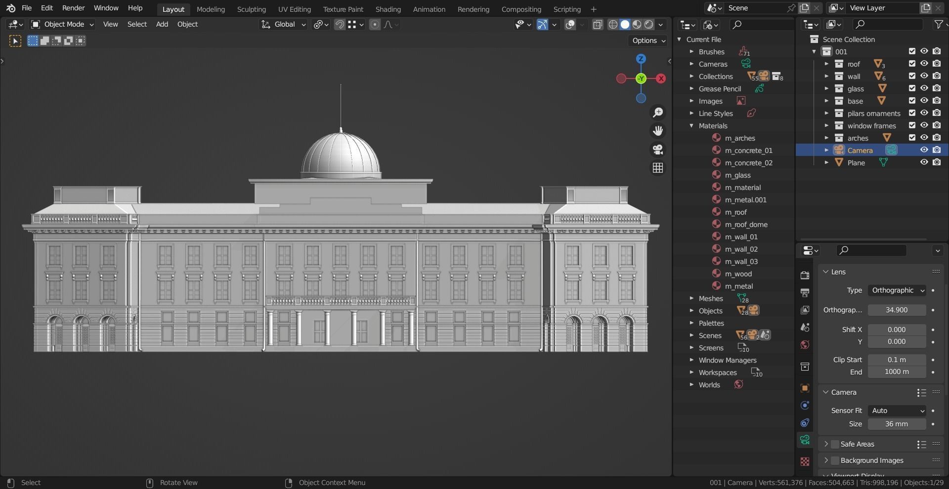 Eastern European Building 001 Low-poly 3D model_36