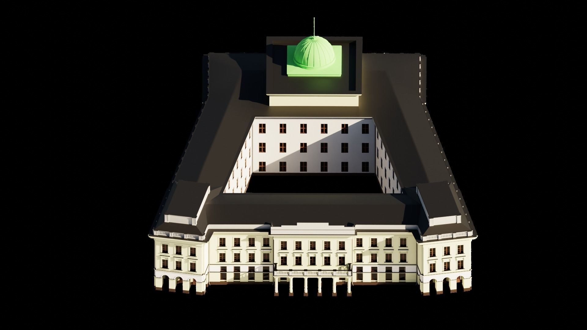 Eastern European Building 001 Low-poly 3D model_31