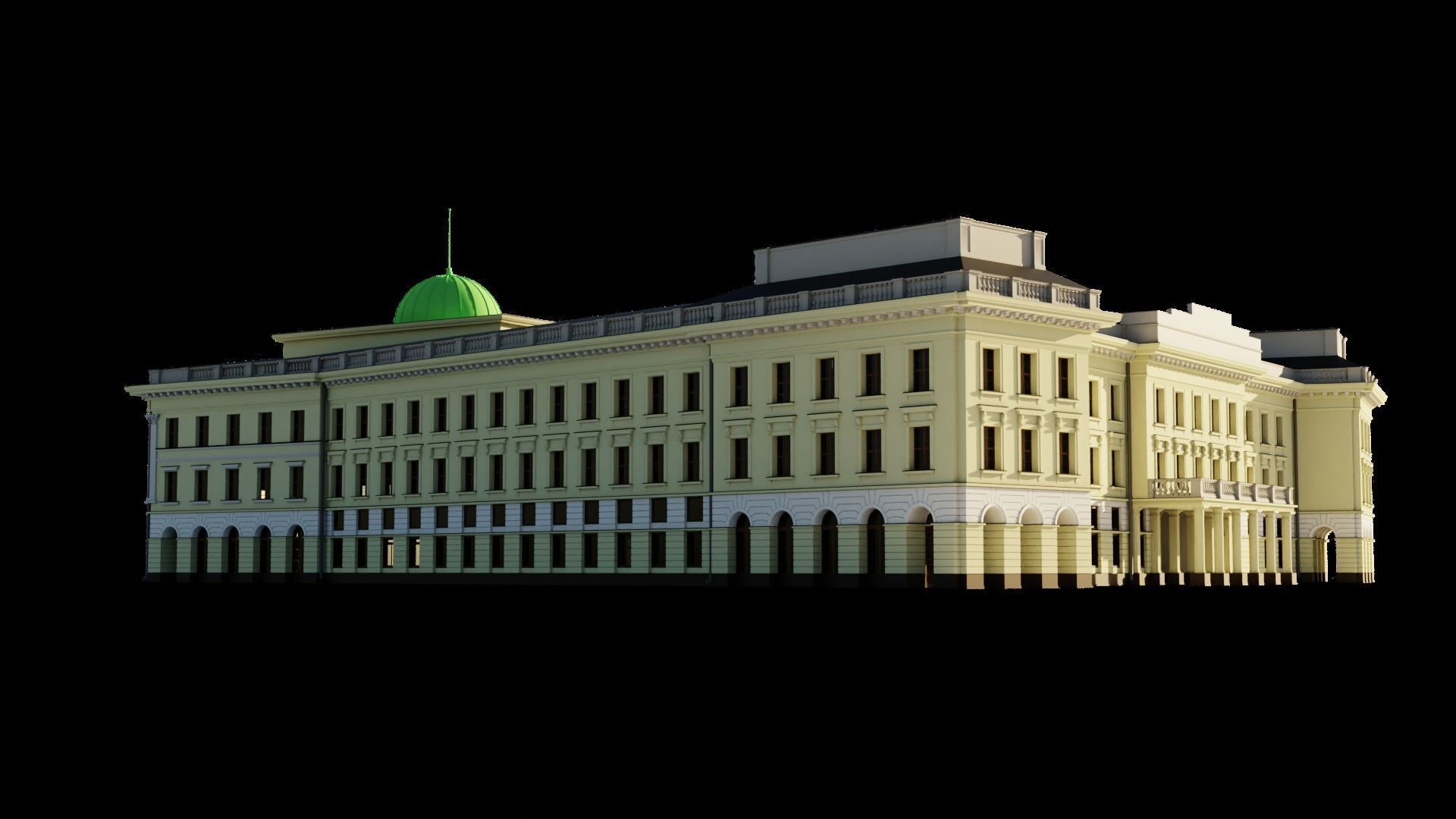 Eastern European Building 001 Low-poly 3D model_32