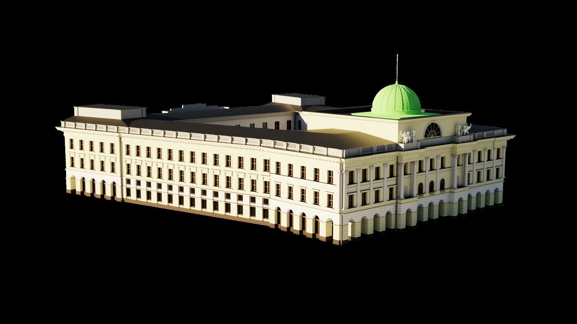 Eastern European Building 001 Low-poly 3D model_21