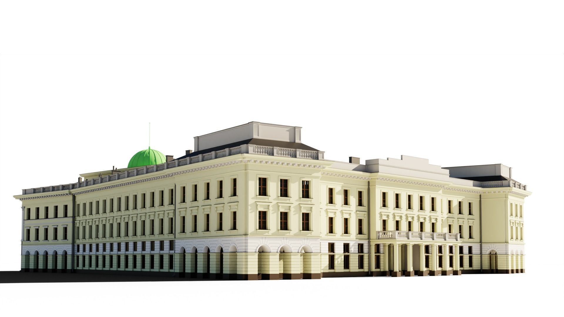 Eastern European Building 001 Low-poly 3D model_5