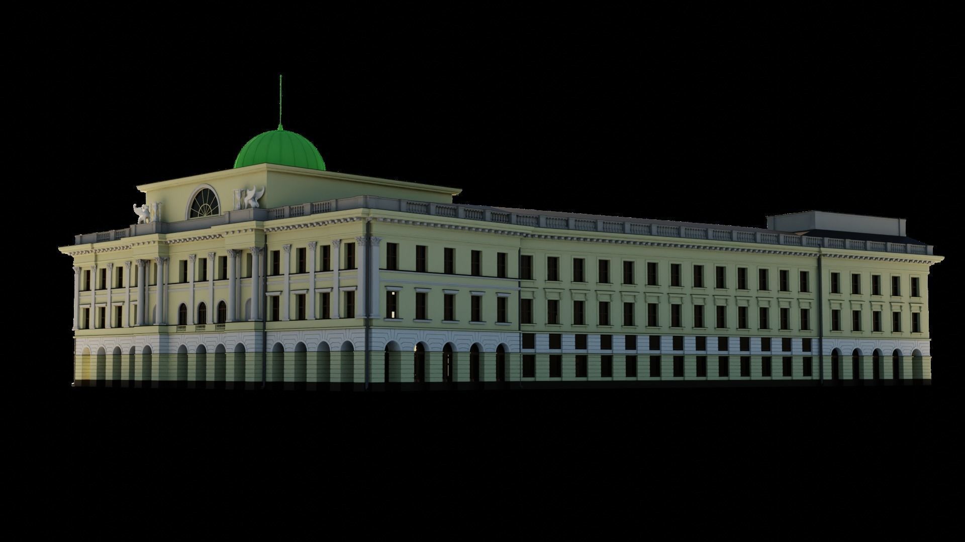 Eastern European Building 001 Low-poly 3D model_24