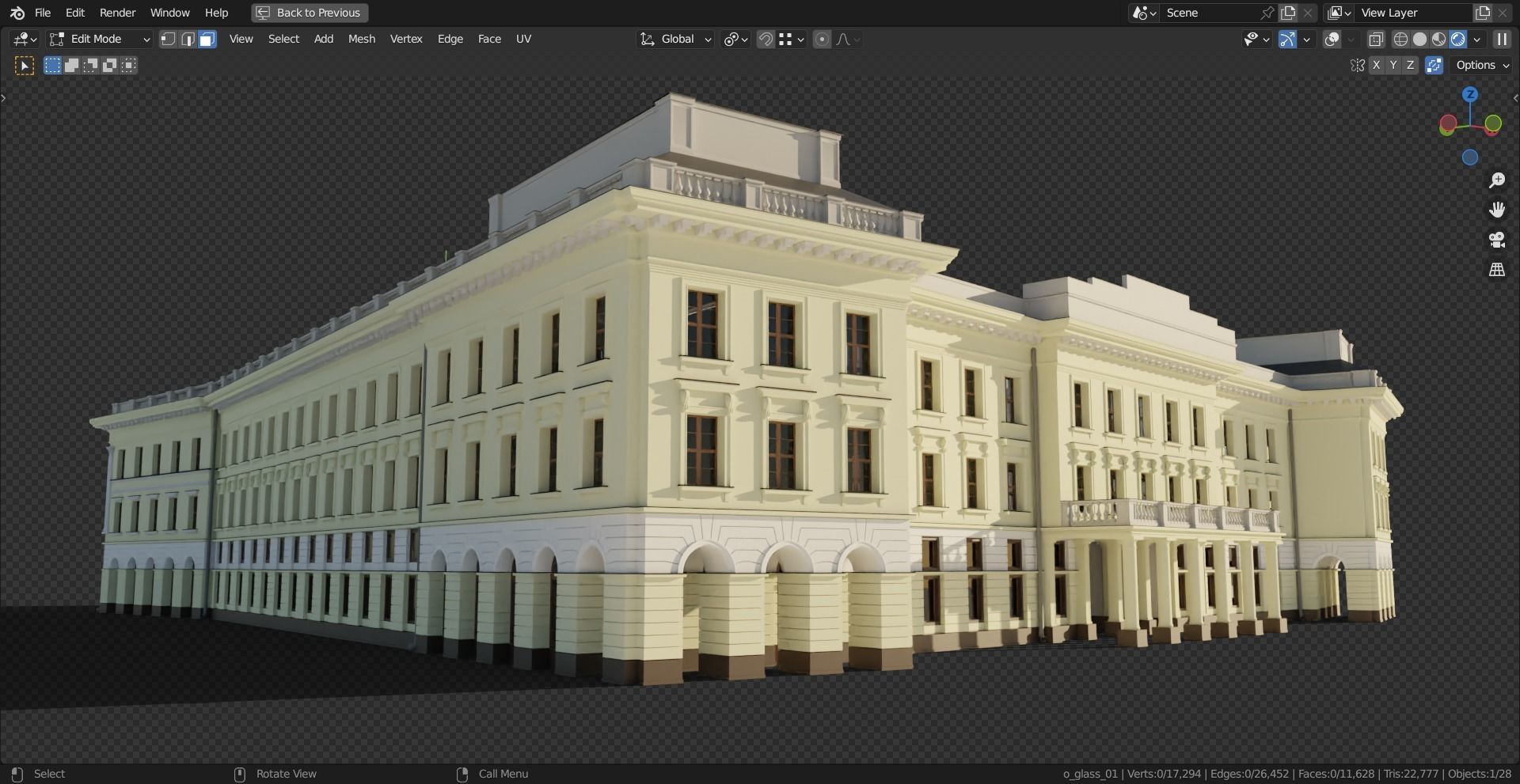 Eastern European Building 001 Low-poly 3D model_27