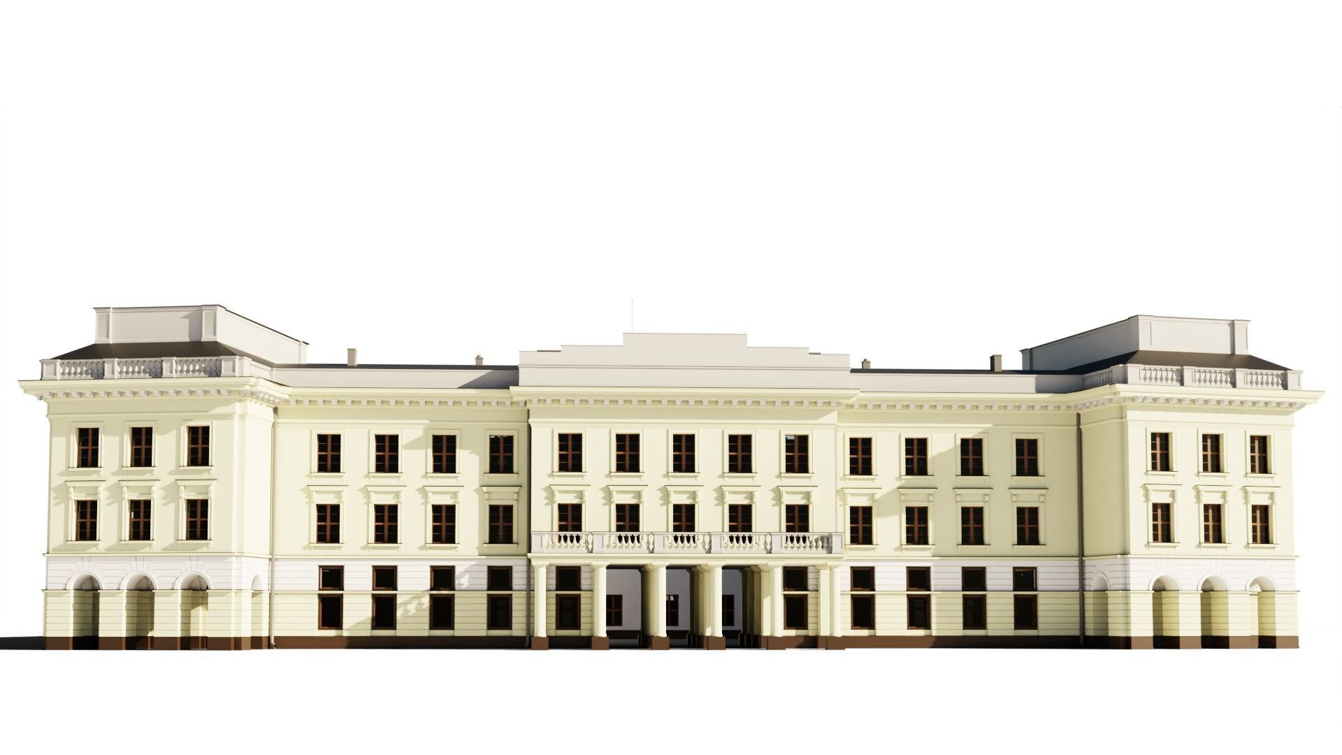 Eastern European Building 001 Low-poly 3D model_7