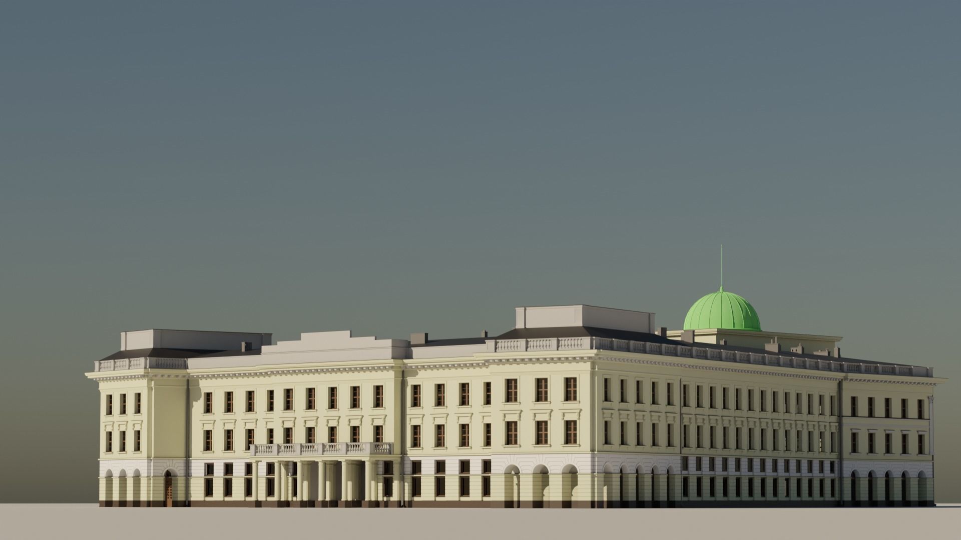 Eastern European Building 001 Low-poly 3D model_3