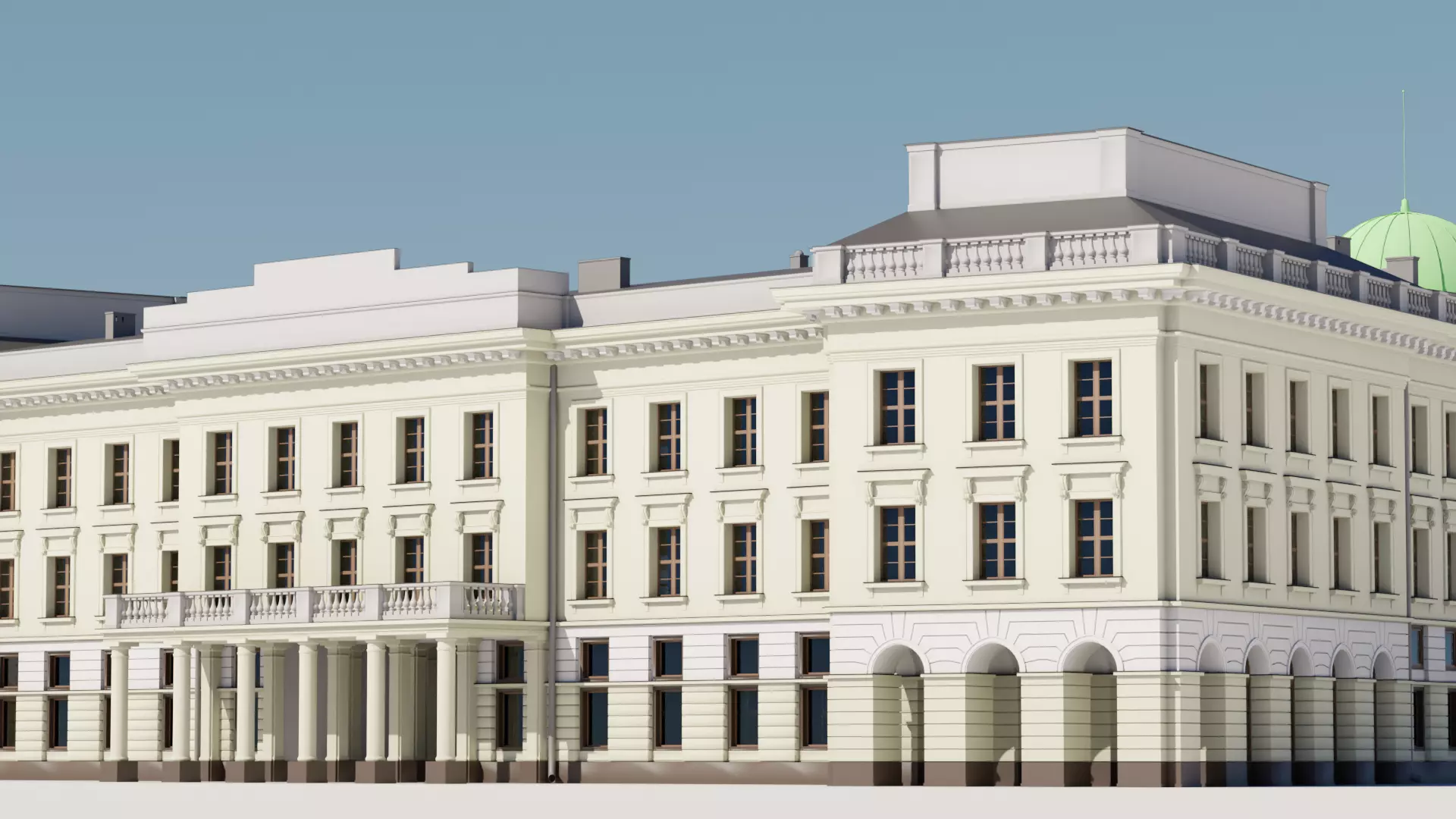 Eastern European Building 001 Low-poly 3D model_0
