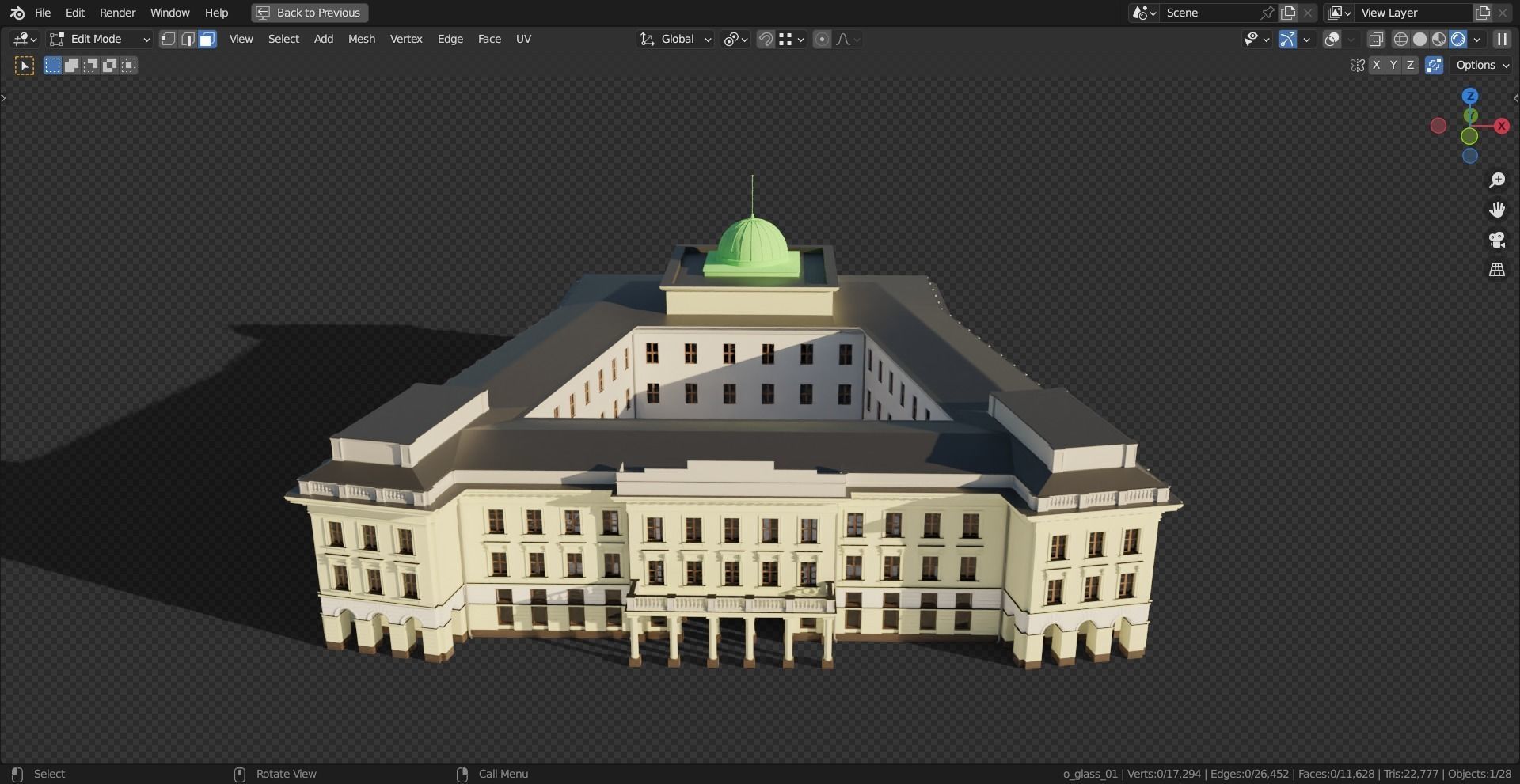 Eastern European Building 001 Low-poly 3D model_33