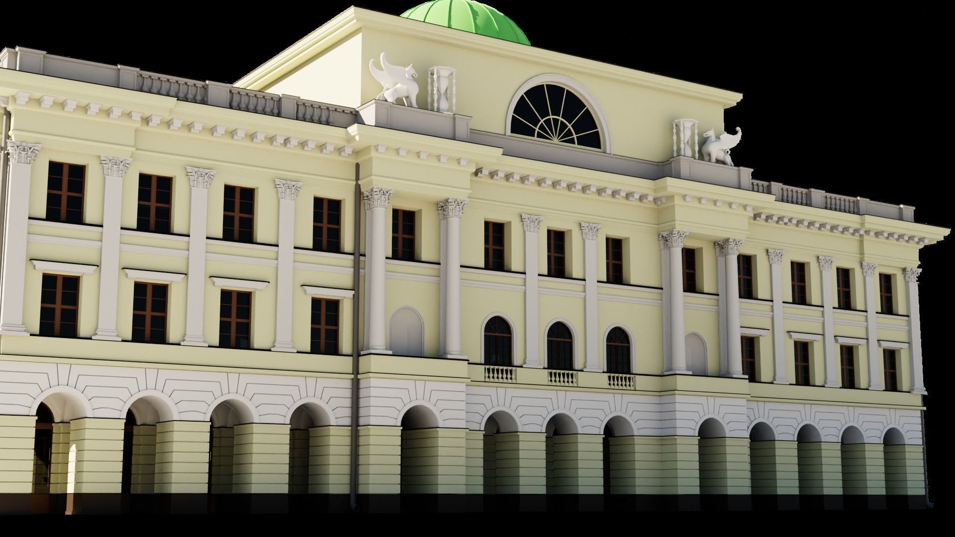 Eastern European Building 001 Low-poly 3D model_10