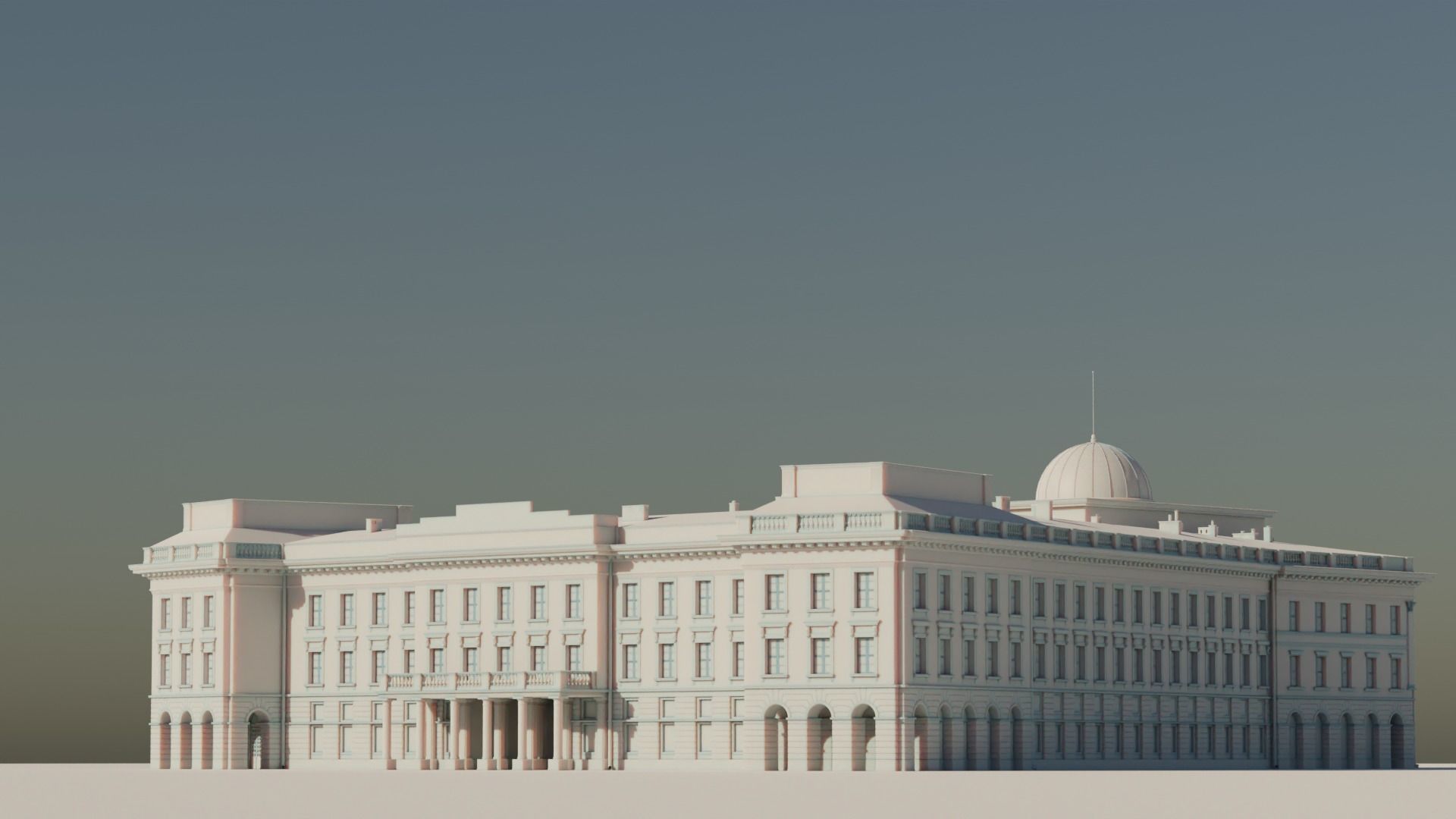 Eastern European Building 001 Low-poly 3D model_2