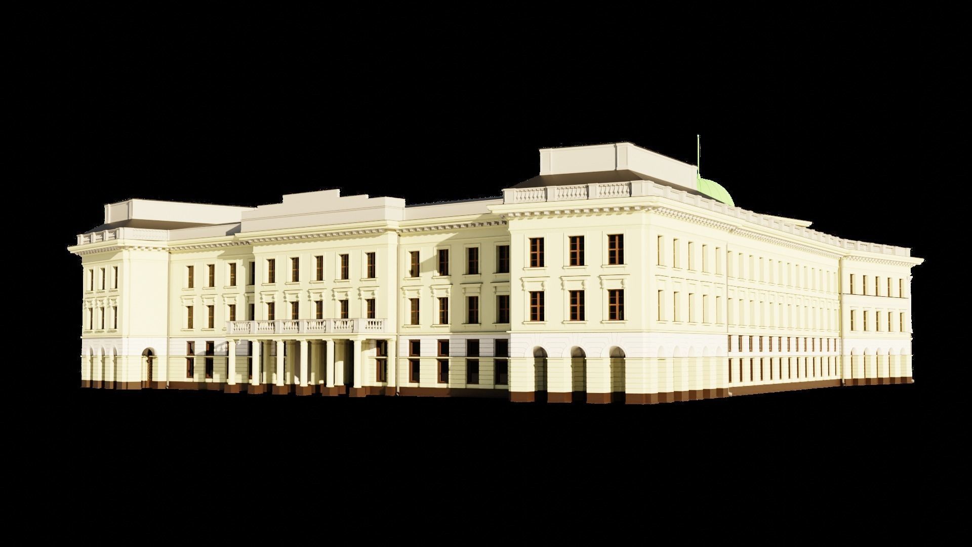 Eastern European Building 001 Low-poly 3D model_23