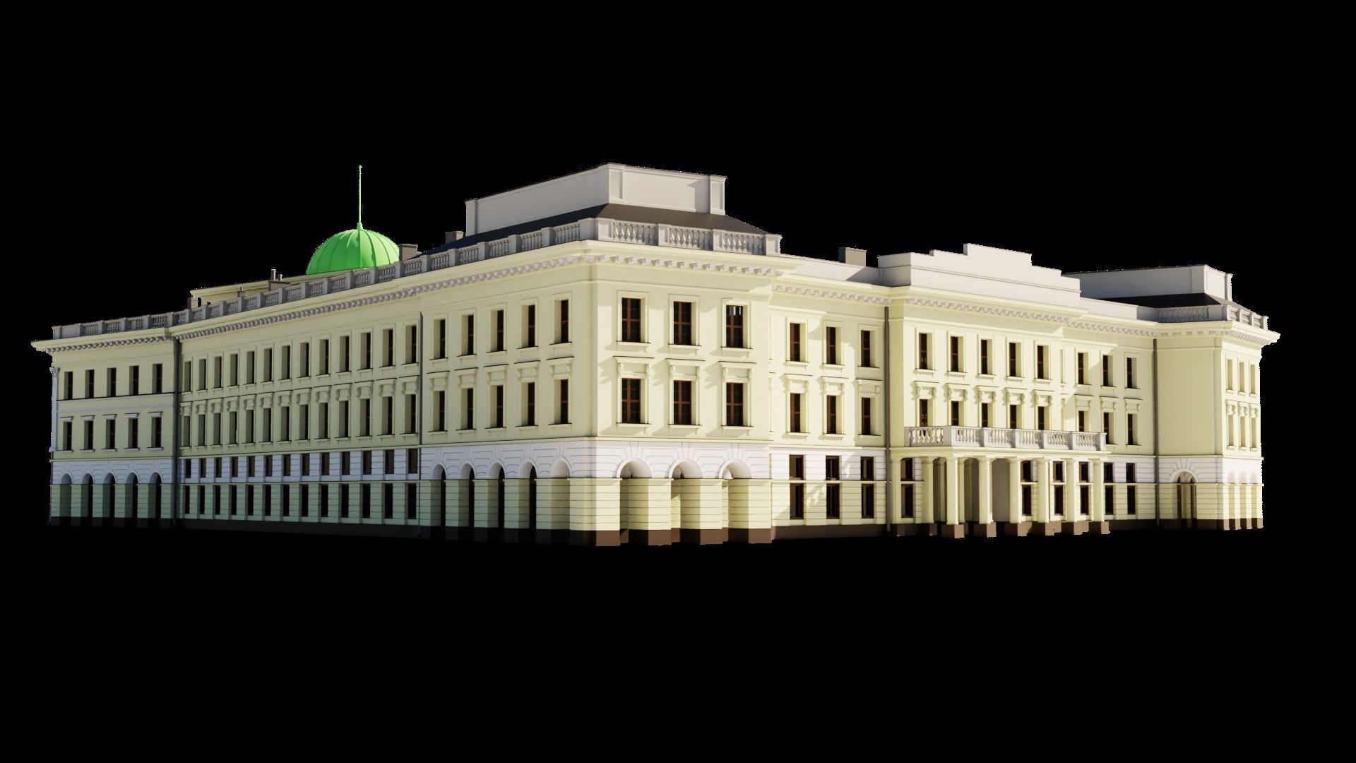Eastern European Building 001 Low-poly 3D model_12