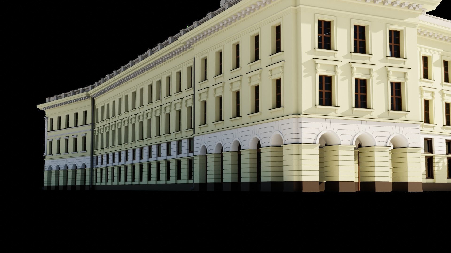 Eastern European Building 001 Low-poly 3D model_43
