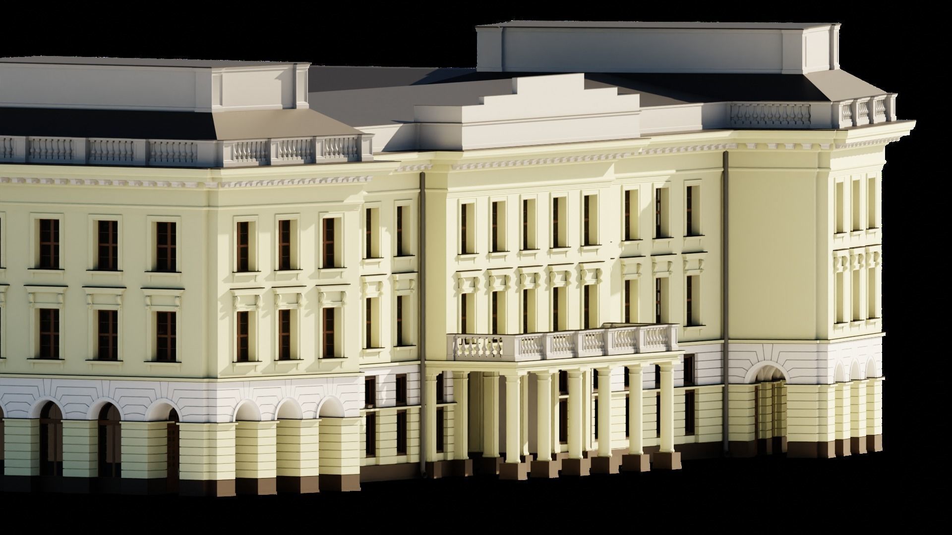 Eastern European Building 001 Low-poly 3D model_34