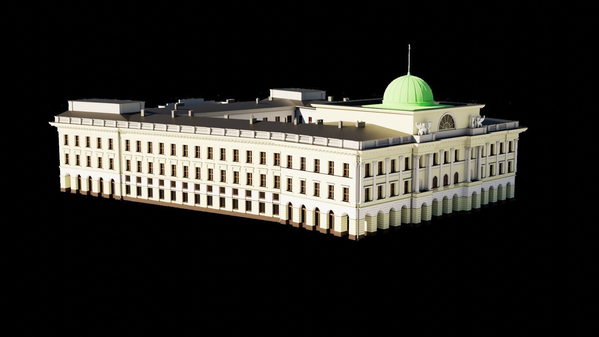 Eastern European Building 001 Low-poly 3D model_44