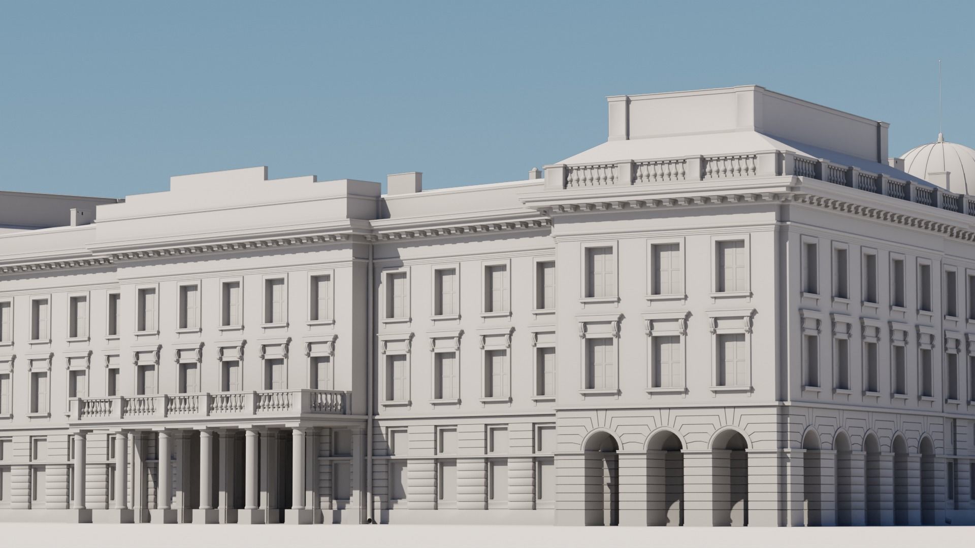 Eastern European Building 001 Low-poly 3D model_1
