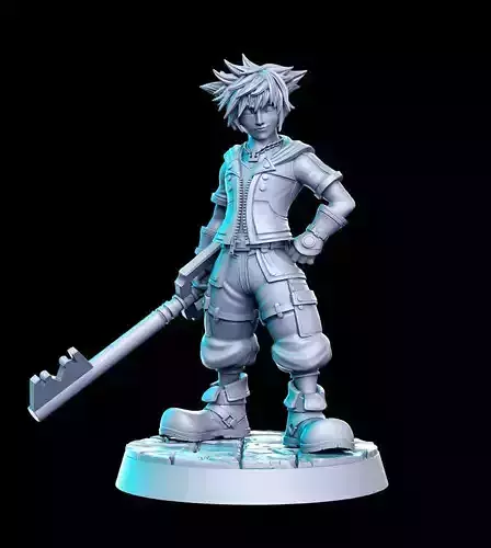 Sora Kingdom Hearts 32mm Pre-supported