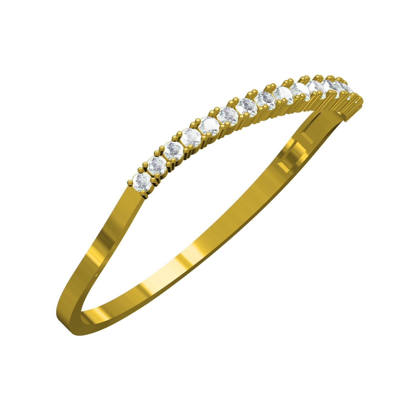 Simple Round Diamond Bracelet 3D print model_1