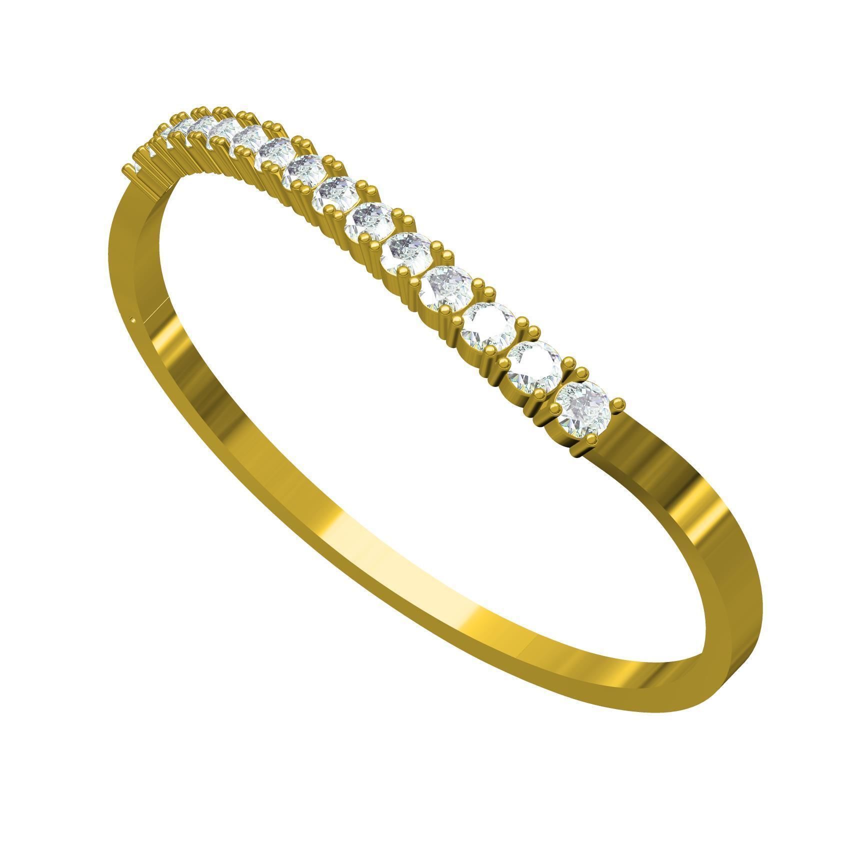 Simple Round Diamond Bracelet 3D print model_2