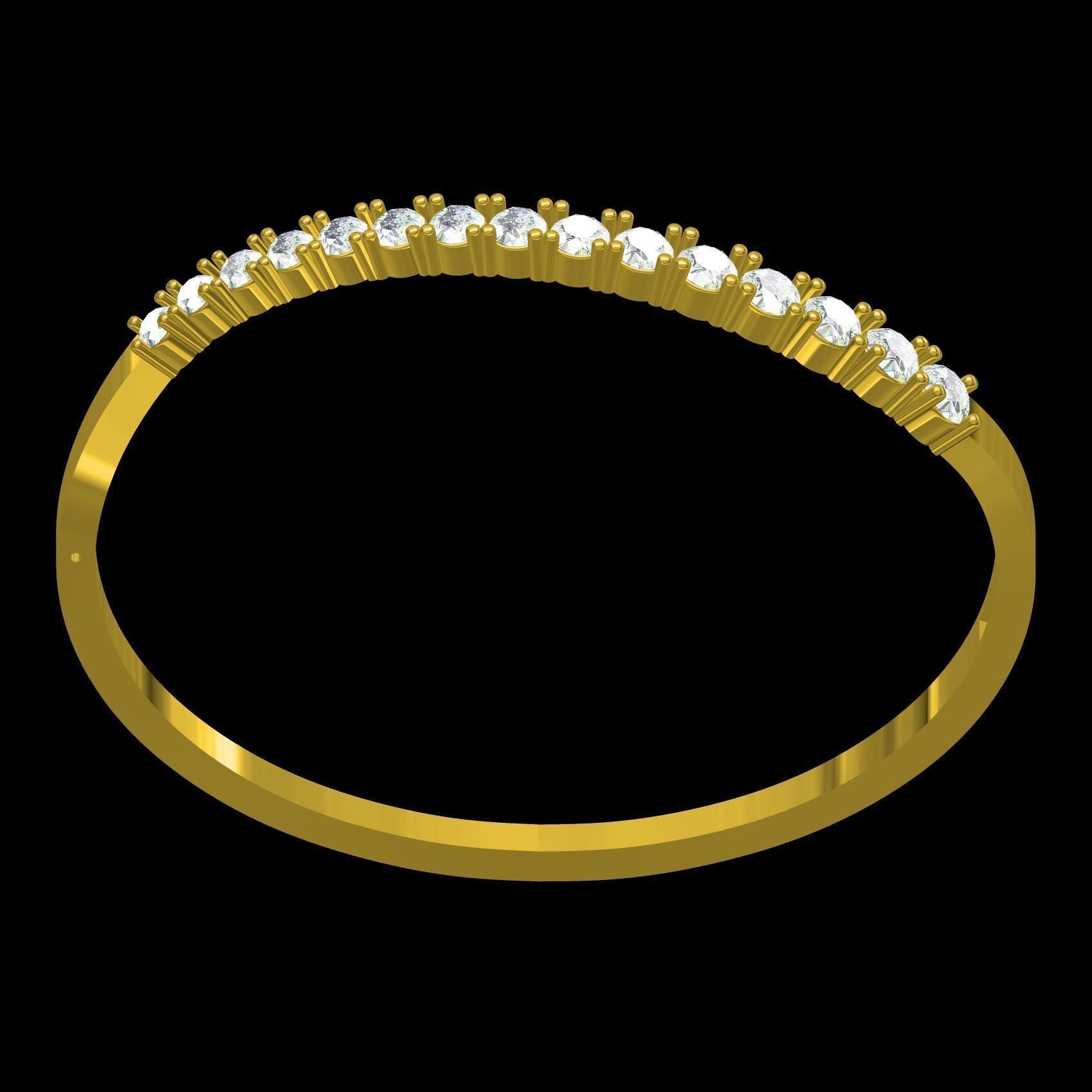 Simple Round Diamond Bracelet 3D print model_9