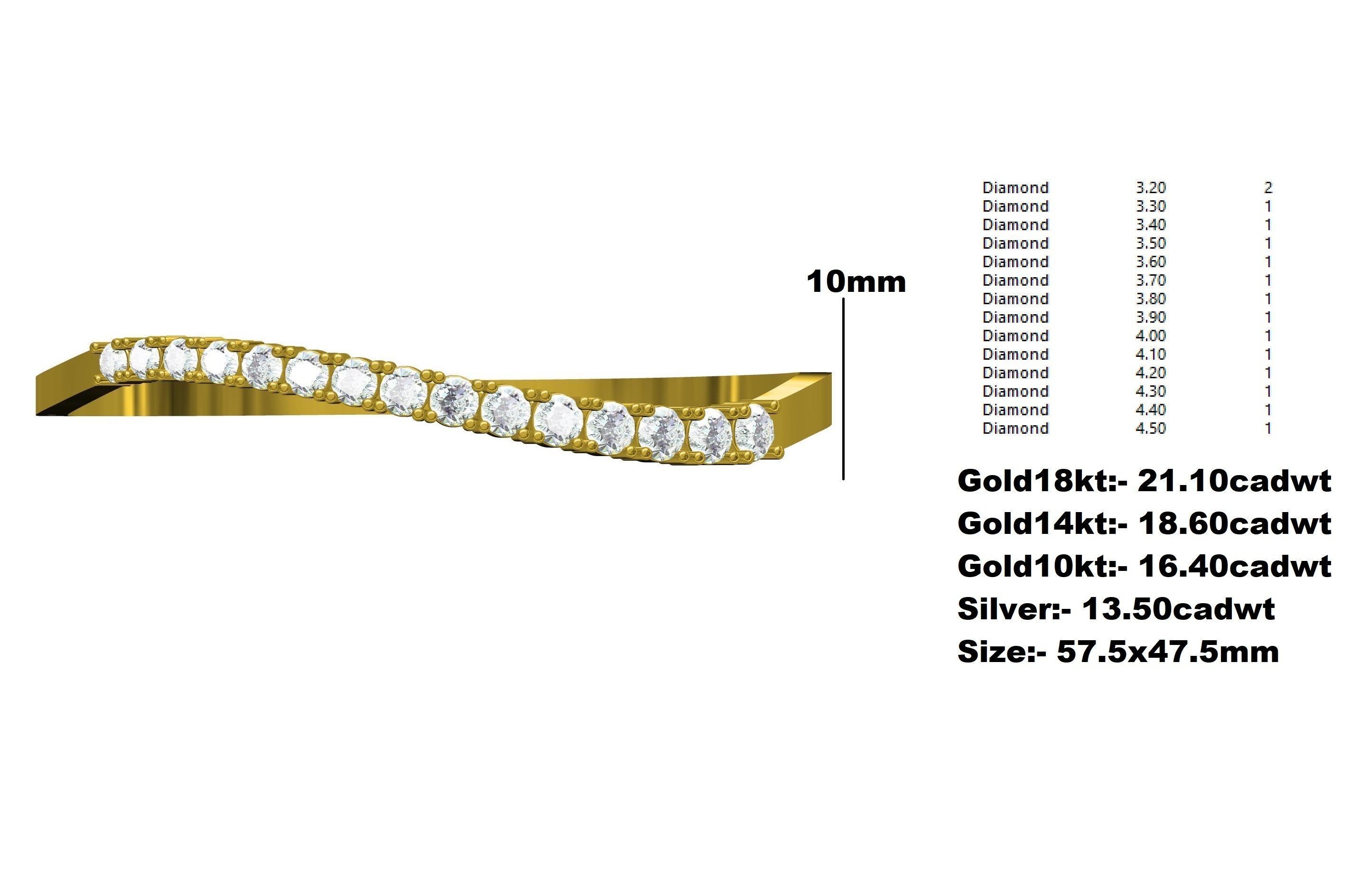 Simple Round Diamond Bracelet 3D print model_12
