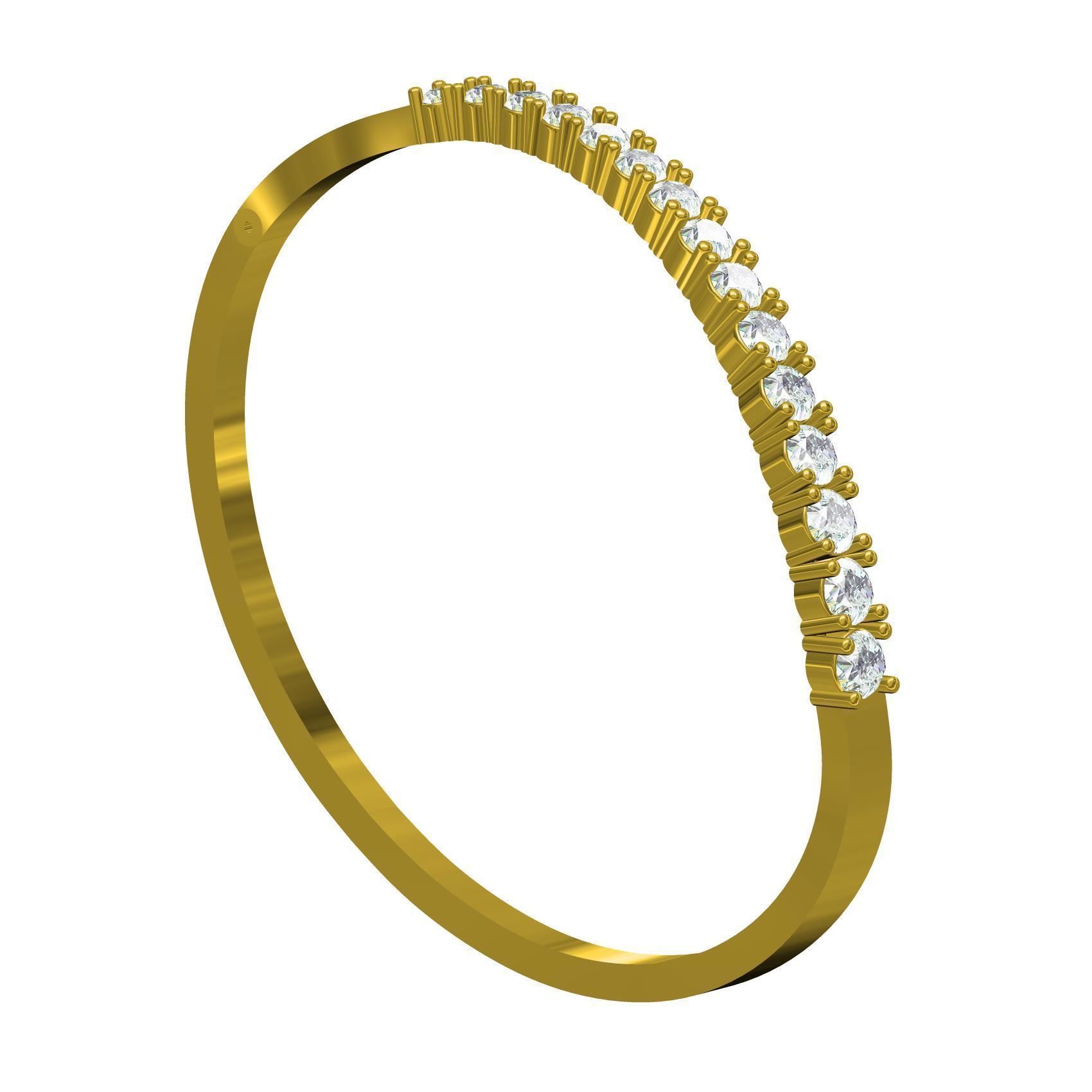 Simple Round Diamond Bracelet 3D print model_7