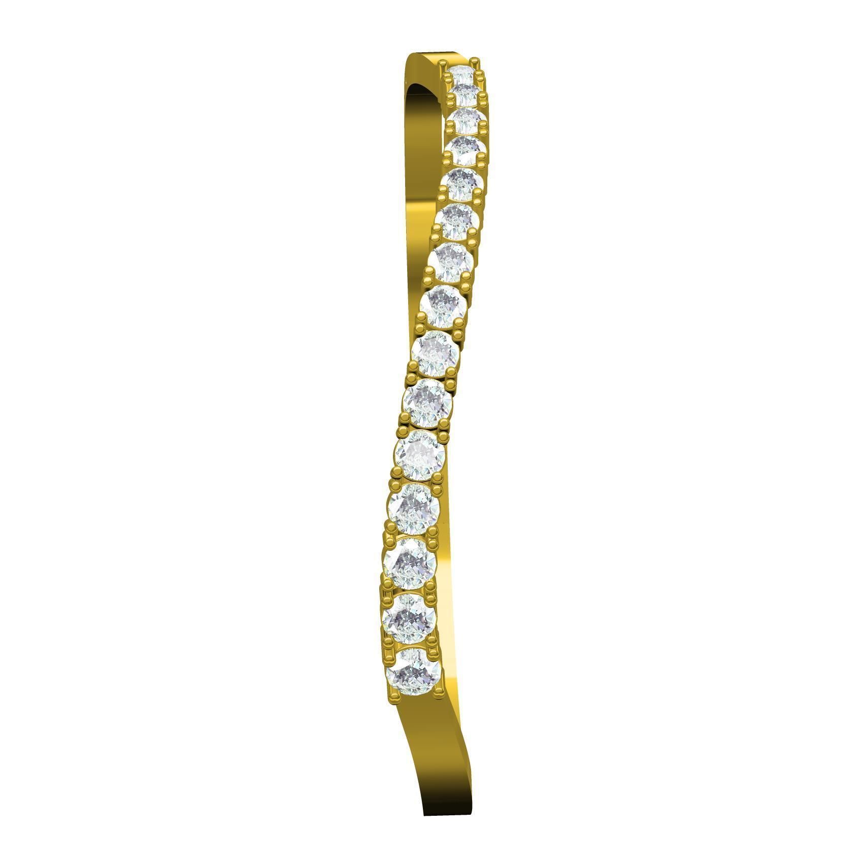 Simple Round Diamond Bracelet 3D print model_8
