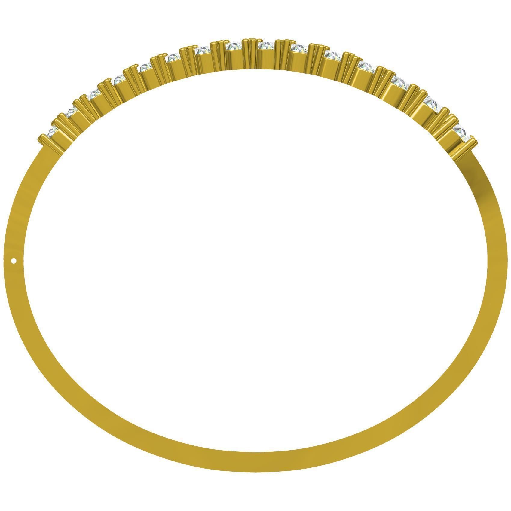 Simple Round Diamond Bracelet 3D print model_4