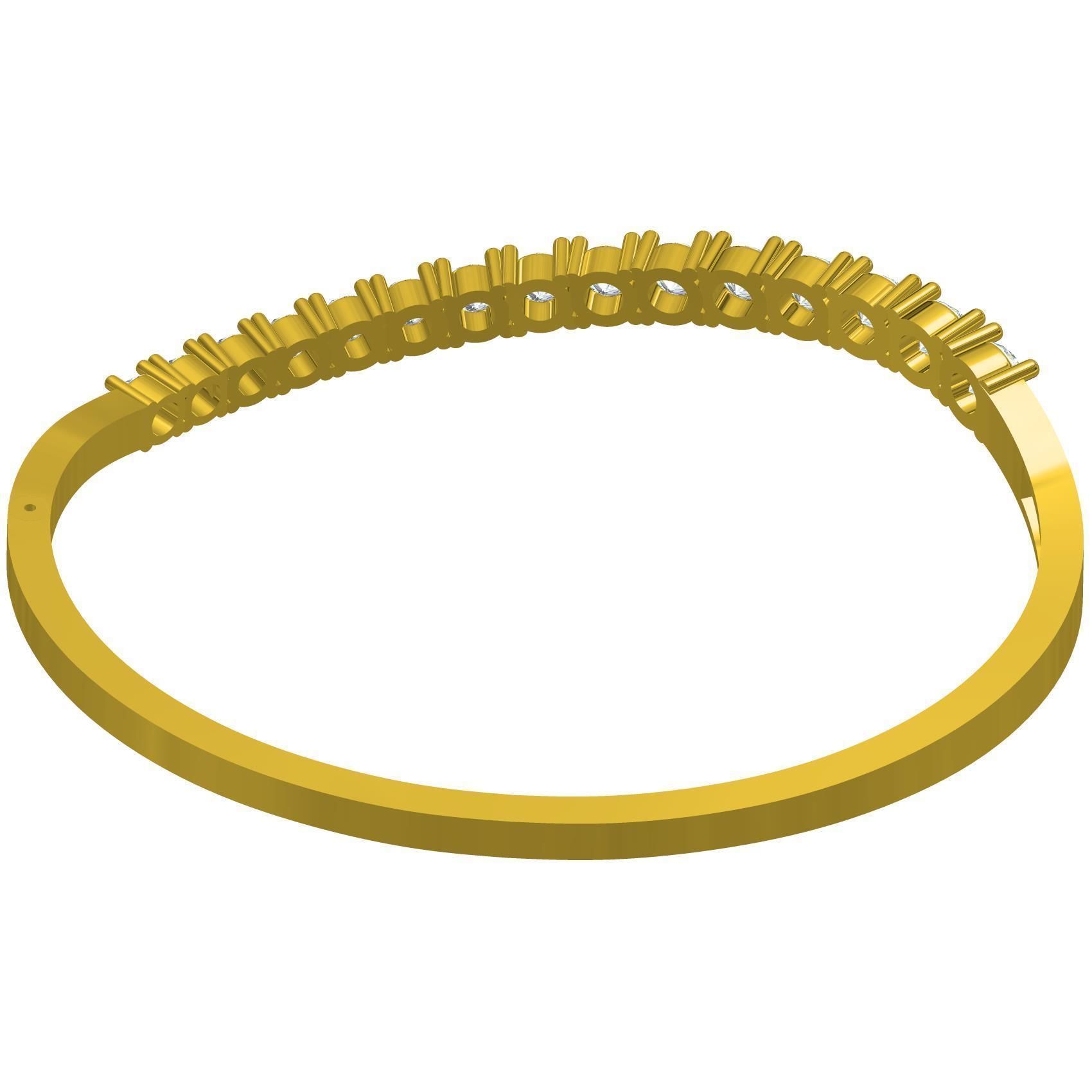 Simple Round Diamond Bracelet 3D print model_6