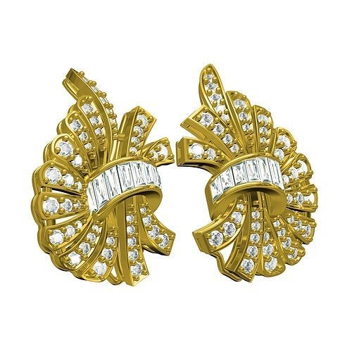 Floral Design Cocktail Earring 3D print model