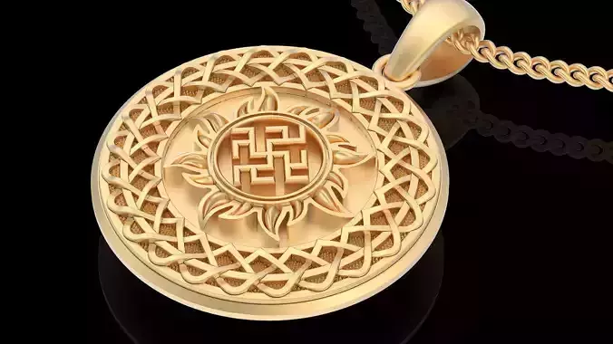Amulet pendant silver gold jewelry printable 3D model