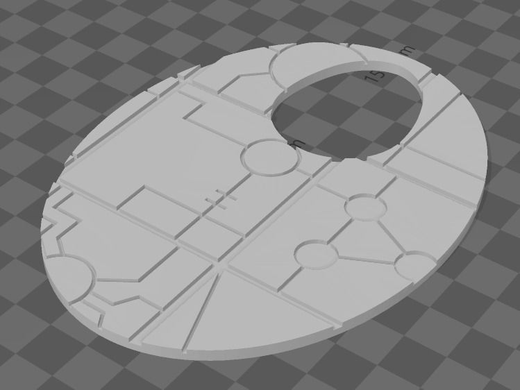 Necron-mantic world 120x92mm base for new flyer stands 3D print model_4