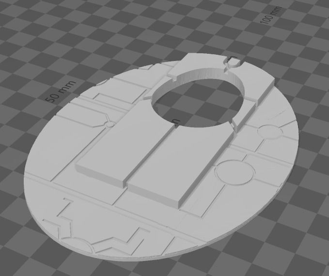 Necron-mantic world 120x92mm base for new flyer stands 3D print model_3