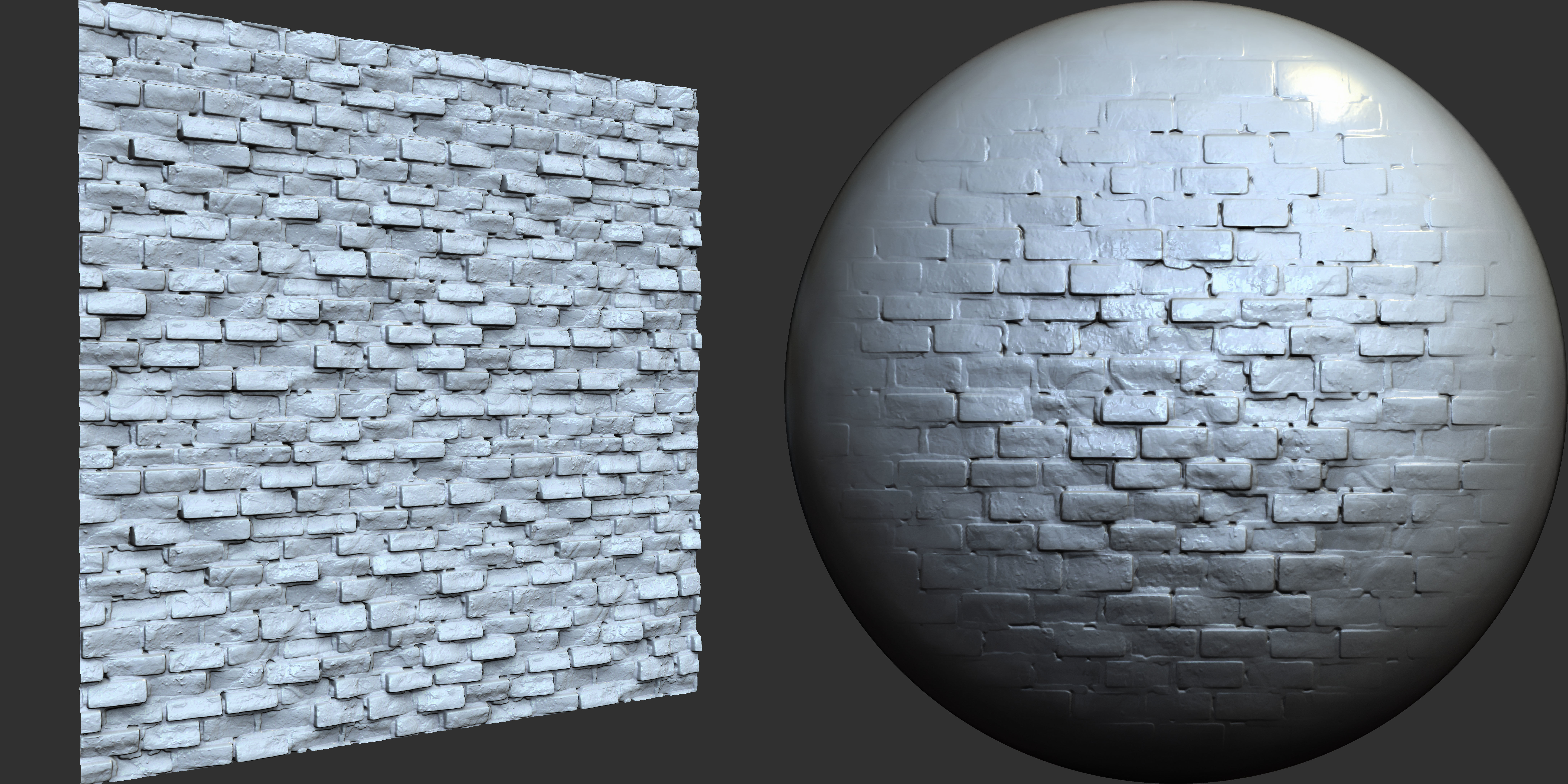Brick Pattern Brushes Noise and Height Map Low-poly 3D model_9
