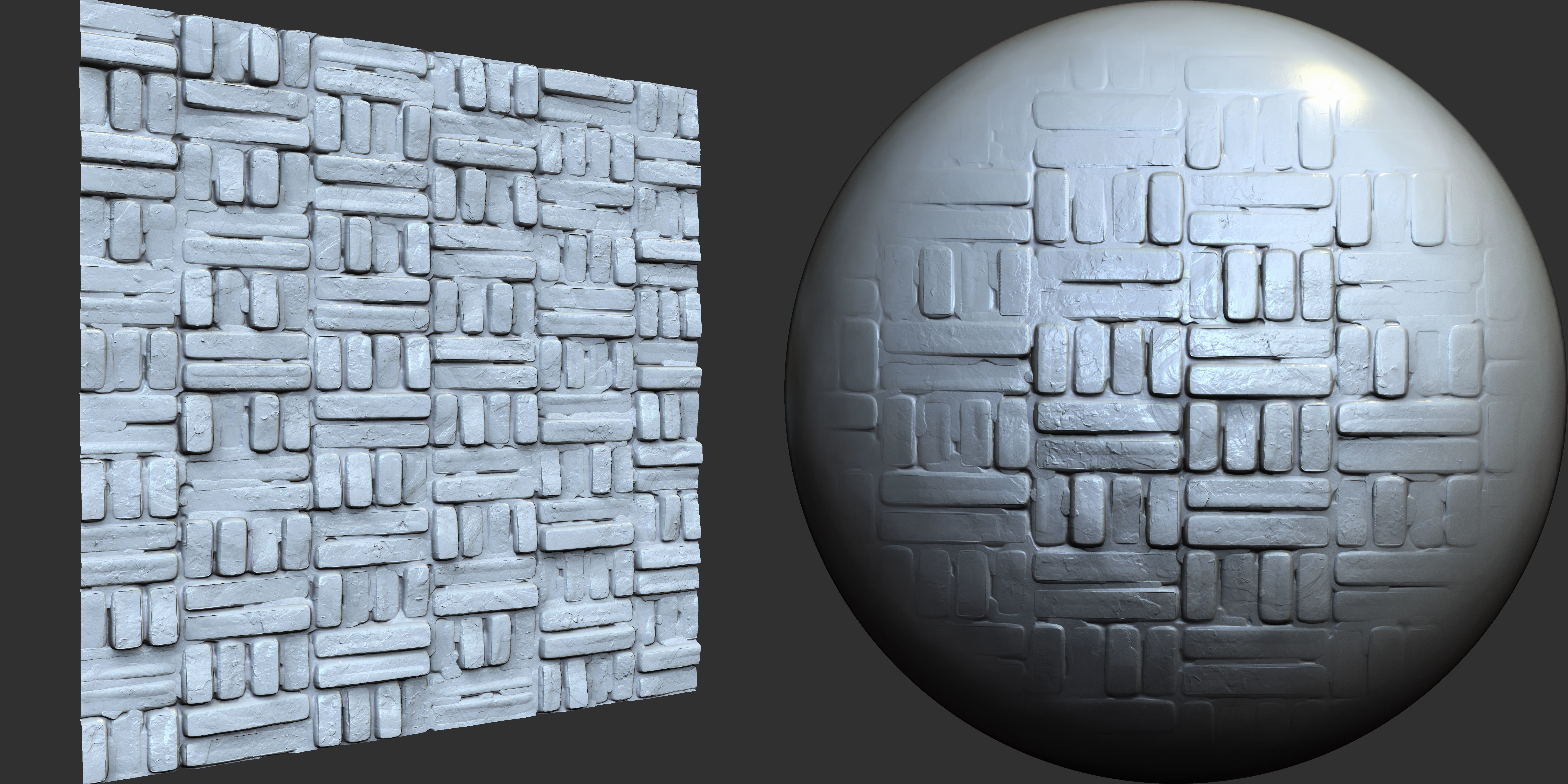 Brick Pattern Brushes Noise and Height Map Low-poly 3D model_1