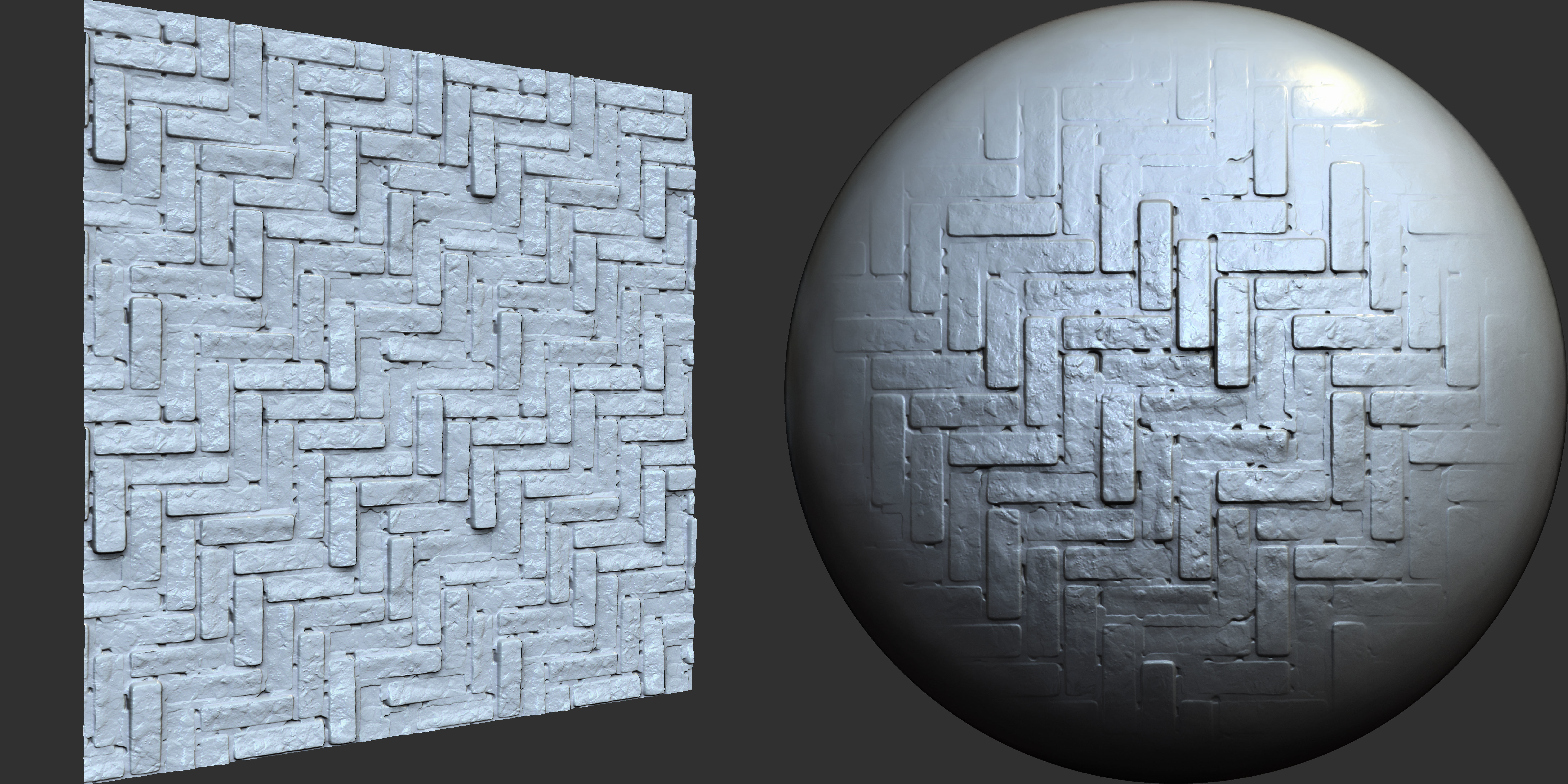 Brick Pattern Brushes Noise and Height Map Low-poly 3D model_3