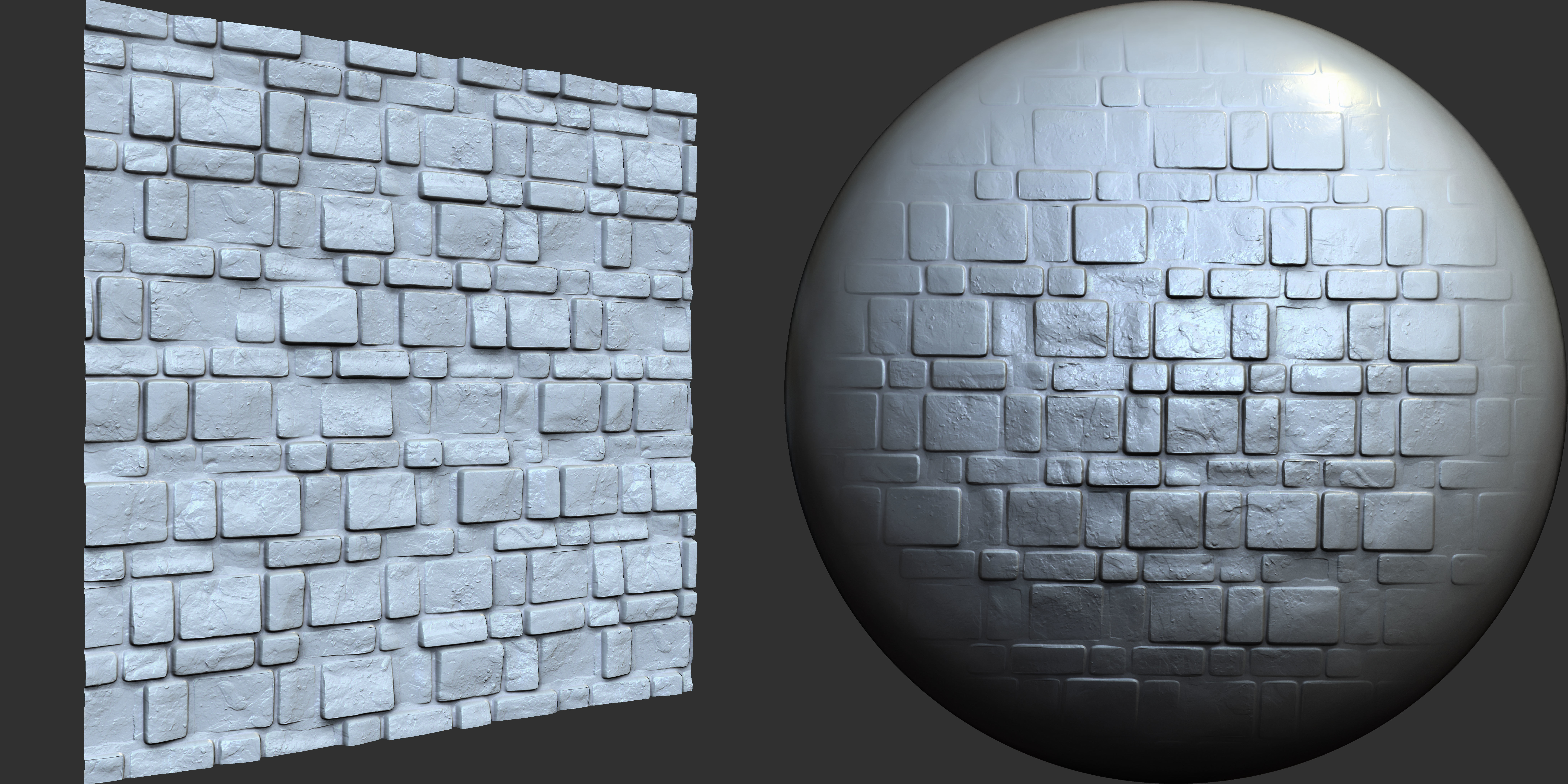 Brick Pattern Brushes Noise and Height Map Low-poly 3D model_2