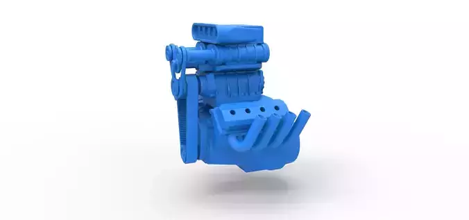 Engine V8 with triple supercharger Version 2 Scale 1 to 25