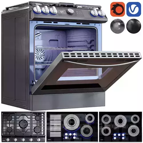 samsung cooktop and range Low-poly 3D model