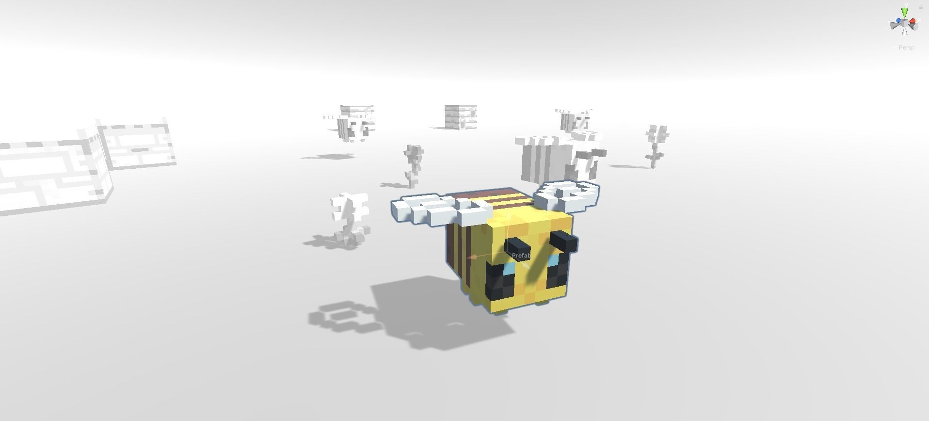 Block Pack Bee hive - block styled voxel bee hive Low-poly 3D model_10